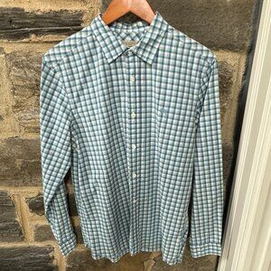 STEAL $490 Burberry Brit button down check blue green Large L